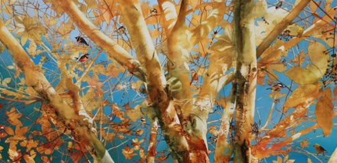 16 birds (sold)
29.75 x 60
oil on aluminum